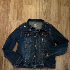 wonder nation Dark Indigo Distressed Denim Jacket